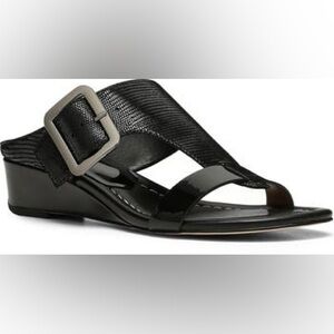 New Donald Pliner Vine Buckled Wedge Sandal Sz: 5.5 in Black
